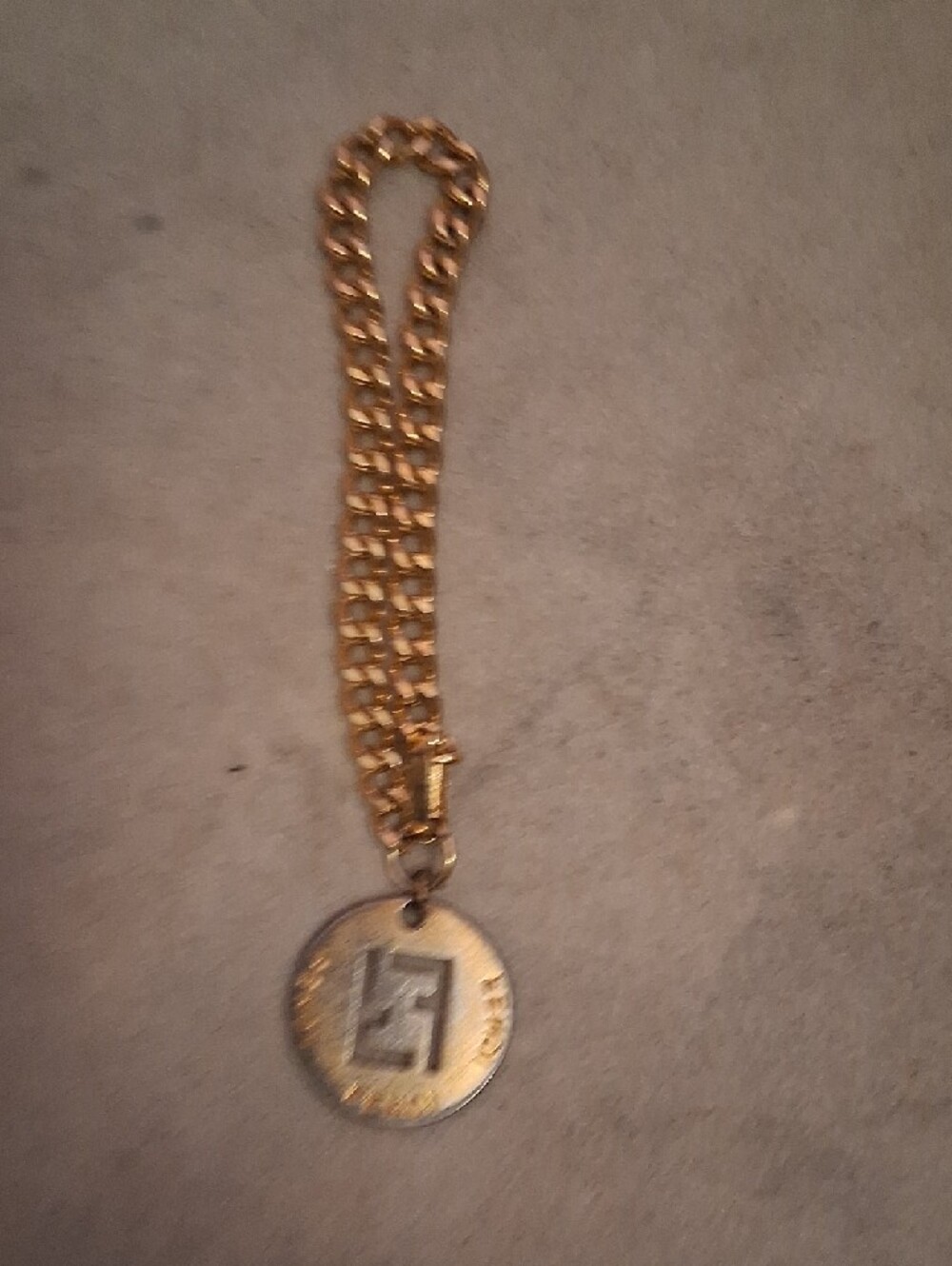 Fendi Gold-Tone Round Logo Pendant Chain Bracelet - Picture 4 of 4